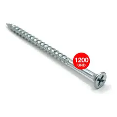 DRL LIGHTING - 4 Cajas Tornillo Volcanita Wisefix Pfina Zincado 8x3 1200u