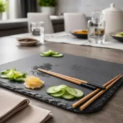 GENERICO - Plato De Piedra Pizarra Rectangular 335x23 cm Sushi Pizza