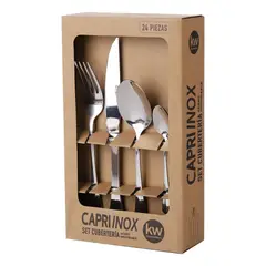 KITCHENWARE - Juego De Cubiertos 24 Piezas Acero - Capri Inox