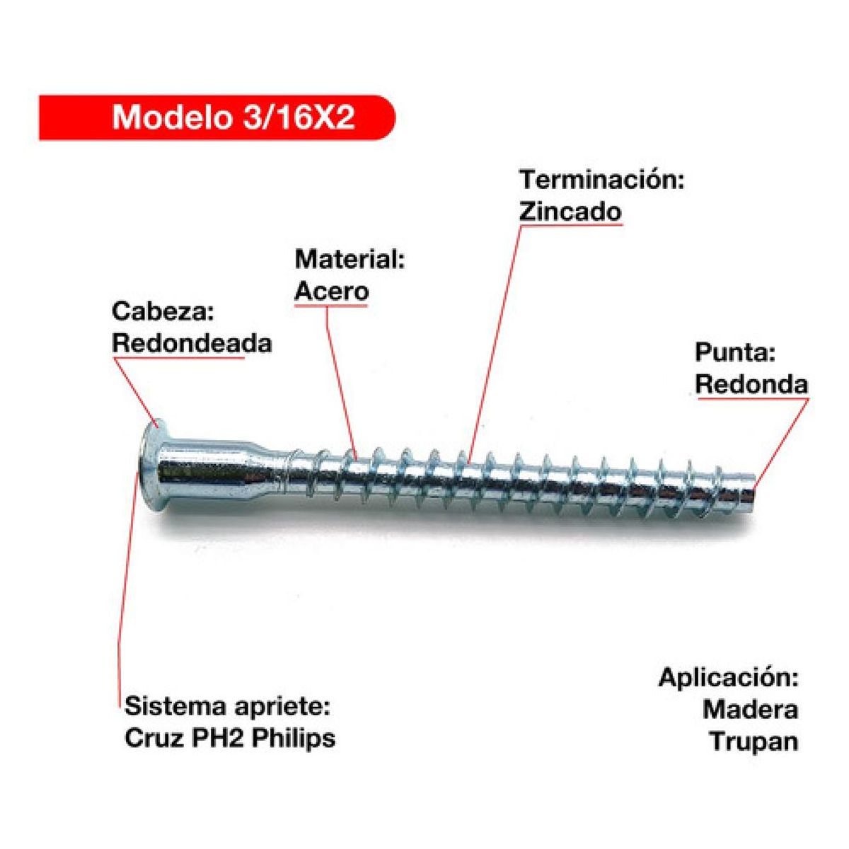 DRL LIGHTING - 5 Cajas De Tornillo Soberbio Wisefix Zincado 316x2 500u
