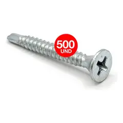 DRL LIGHTING - 5 Cajas Tornillo Volcanita Wisefix Pbroca Zinc 6x1 14 500u