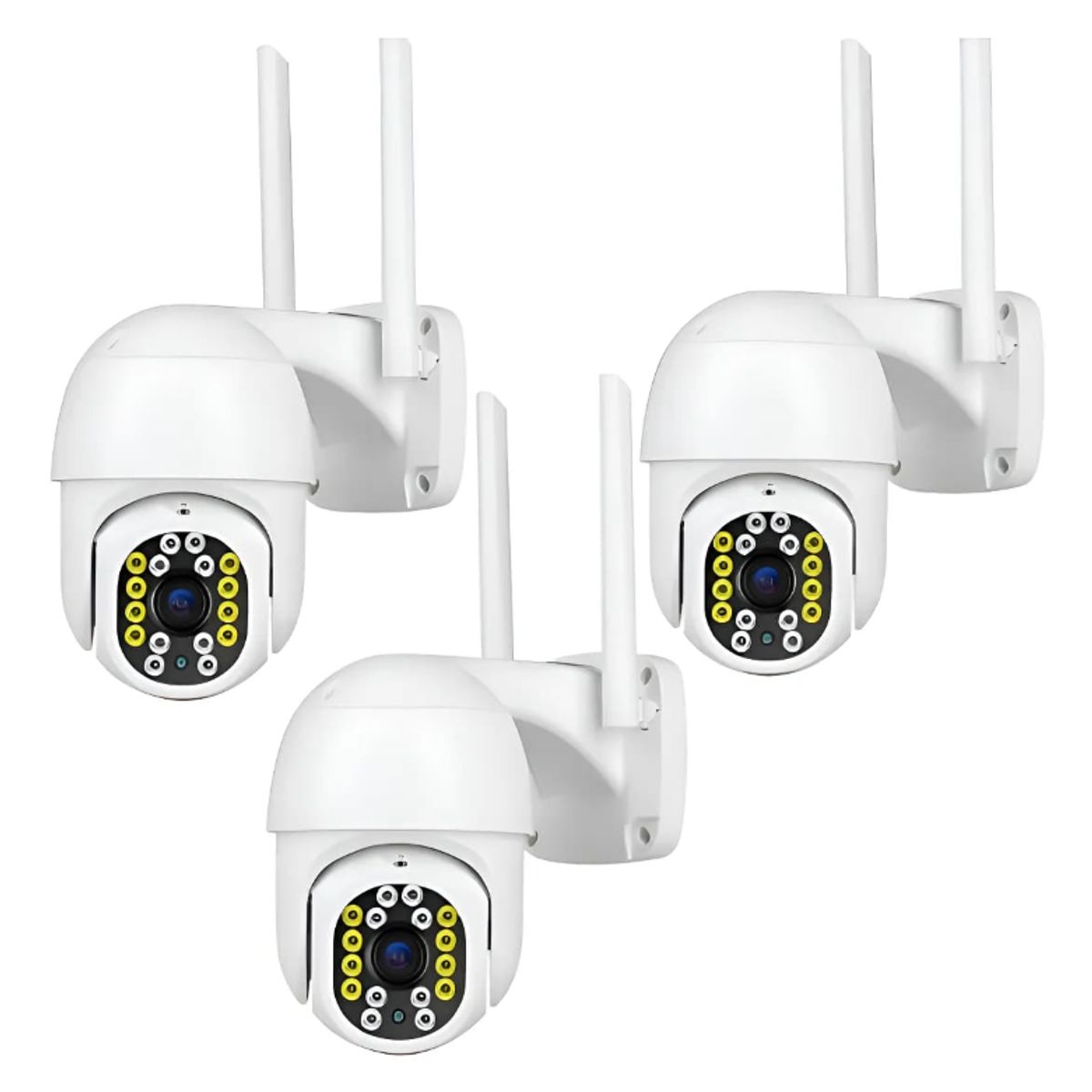 GENERICO - Pack X3 Camara Ip Wifi Exterior 1080p Inalambrica Hd Blancoo
