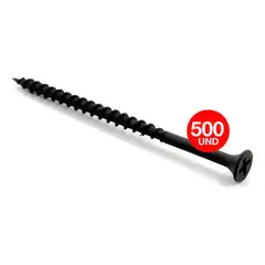 DRL LIGHTING - 5 Cajas Tornillo Volcanita Wisefix Pfina Crs Negro 8x3 500u