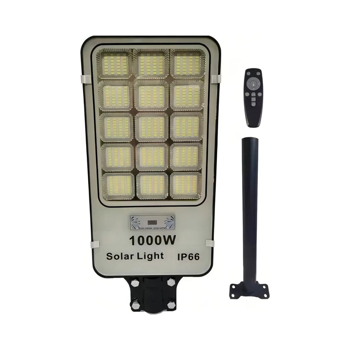 GENERICO - Foco Solar Led 1000w Alumbrado Público Sensor De Movimiento Negro Blanco Frío