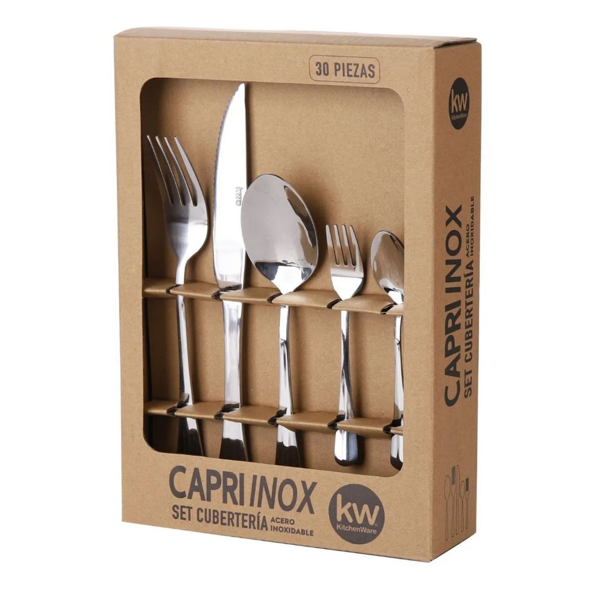 KITCHENWARE - Set Cubiertos 30 Piezas Acero Inox - Capri Inox