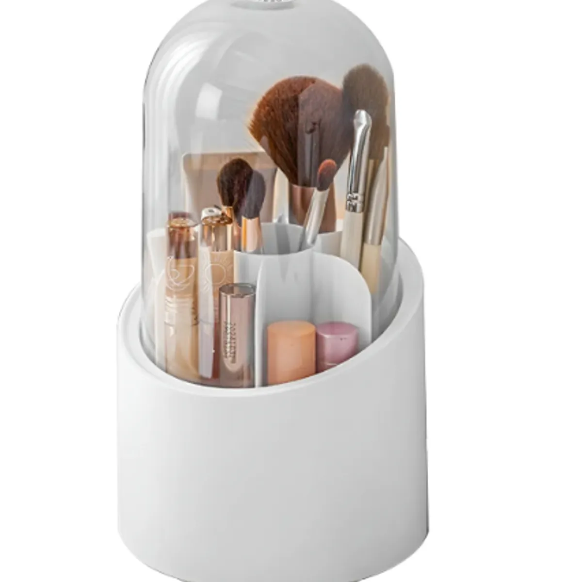 GENERICO - Organizador Giratorio Para Brochas De Maquillaje Con Tapa
