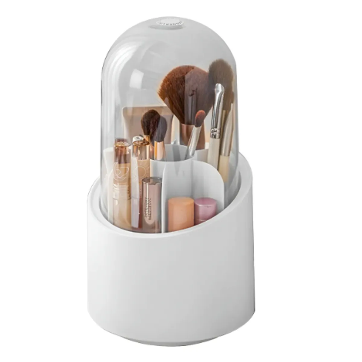 GENERICO - Organizador Giratorio Para Brochas De Maquillaje Con Tapa