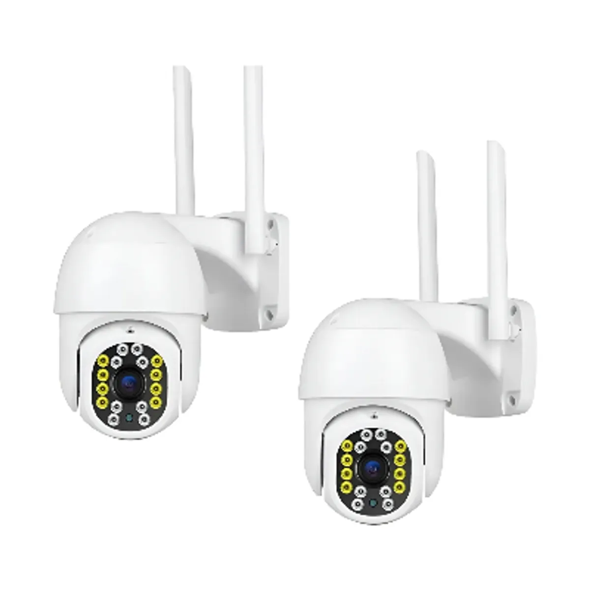 GENERICO - Pack X2 Camara Ip Wifi Exterior 1080p Inalambrica Hd Blancoo