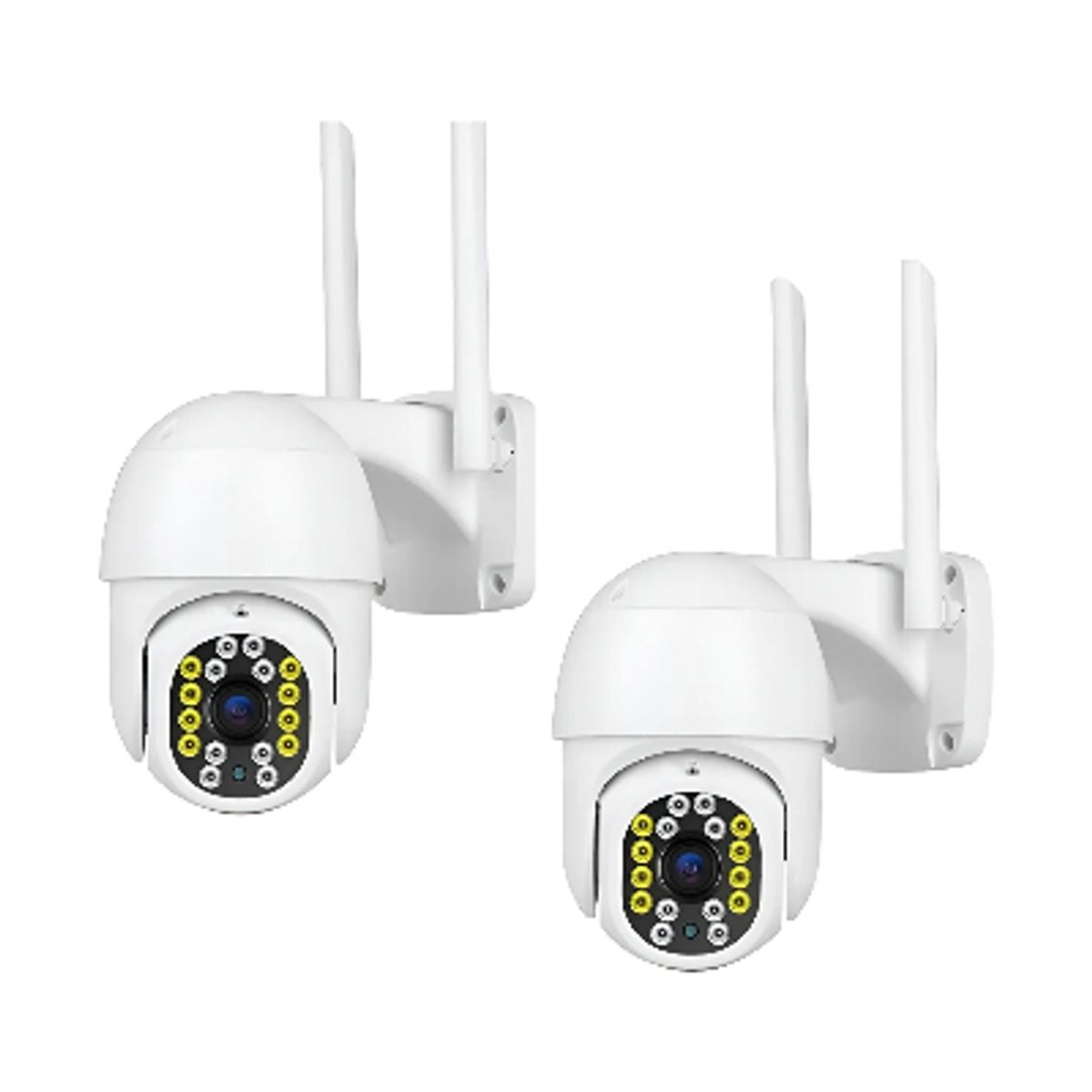 GENERICO - Pack X2 Camara Ip Wifi Exterior 1080p Inalambrica Hd Blancoo
