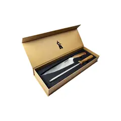 KANGKAWE - SET PARRILLERO CUCHILLO CATEMU + ASTIL EDICIÓN LIMITADA CAFÉ