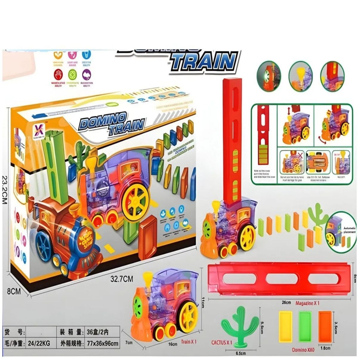 GENERICO - Trencito de Juguete Domino  para Niños Juego Interactivo