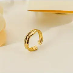 GENERICO - Anillo para mujer de Acero Inoxidable Dorado