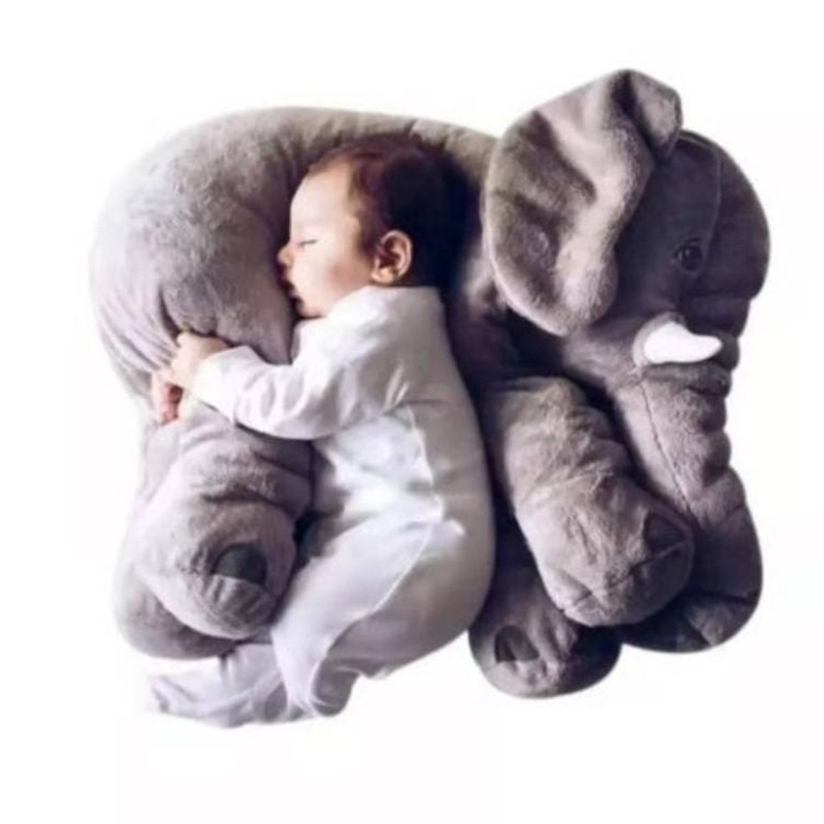 GENERICO - Almohada Peluche Elefante Gav 60cm Para Bebés Gris