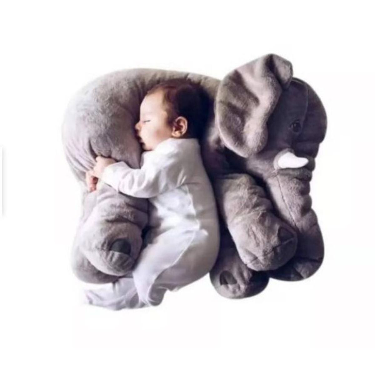 GENERICO - Almohada Peluche Elefante Gav 60cm Para Bebés Gris