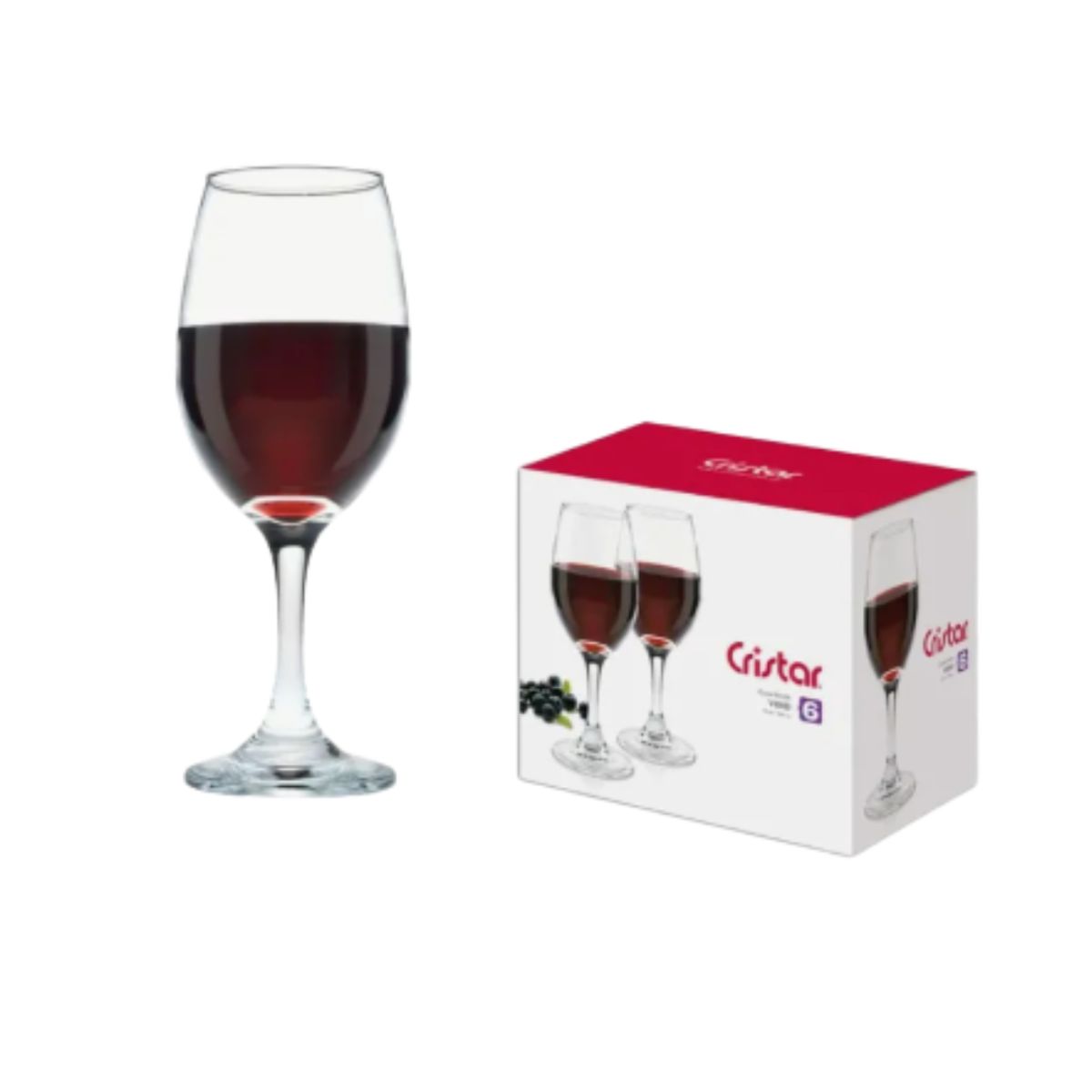 CRISTAR - Set 6 Copas Cristar para Vinos y Cocteleria Rioja 386 ML
