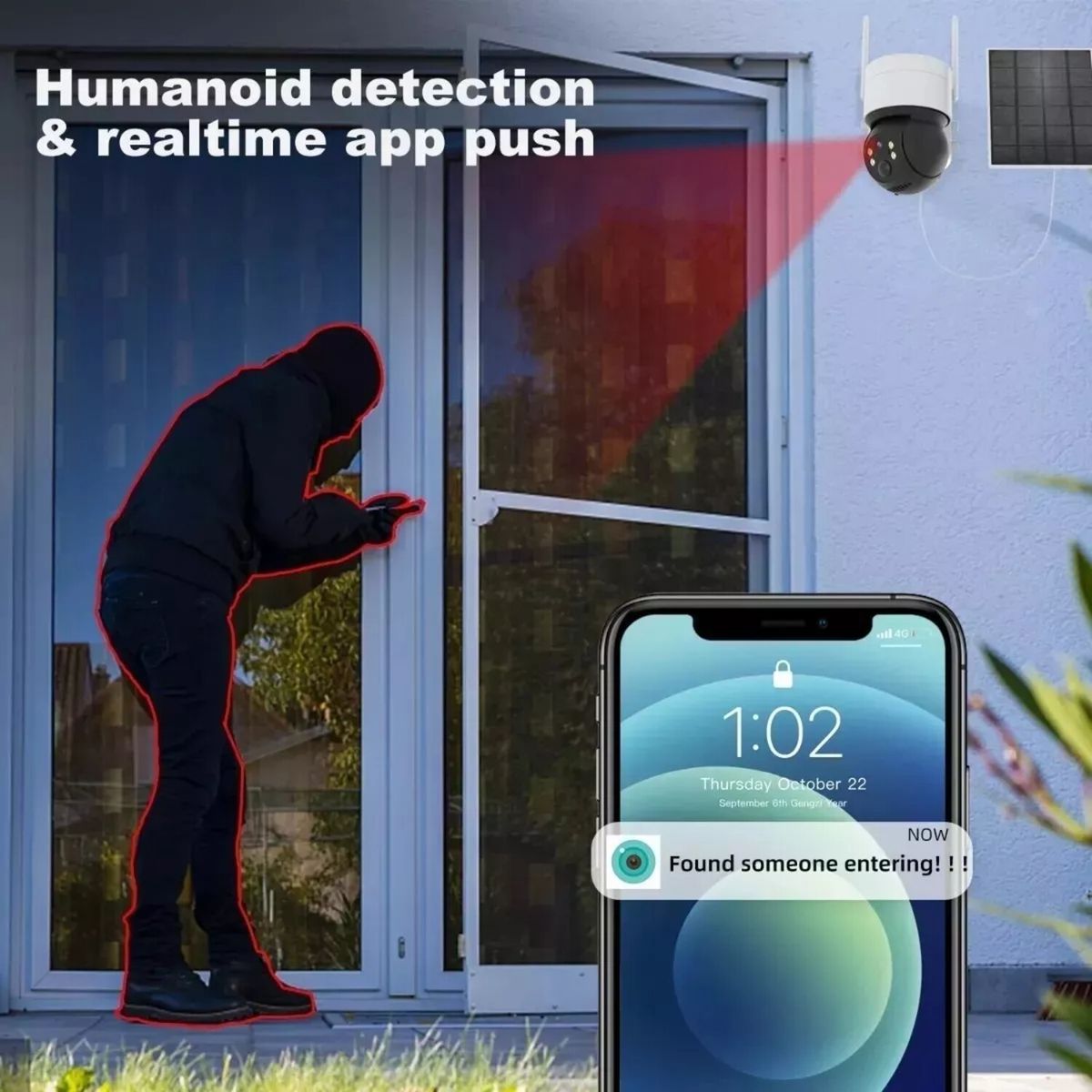 GENERICO - Cámara  Exterior Lylu 5g Solar Inalámbrica Full HD 1080p 360° Visión Nocturna