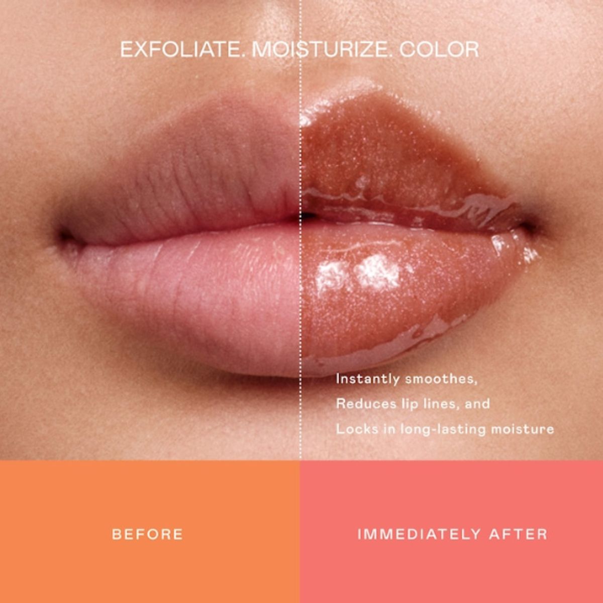 EADEM - Balsamo Labial con Peptidos Exfoliante + Suavizante  Eadem - Pain au Chocolat marron con brillo rosa