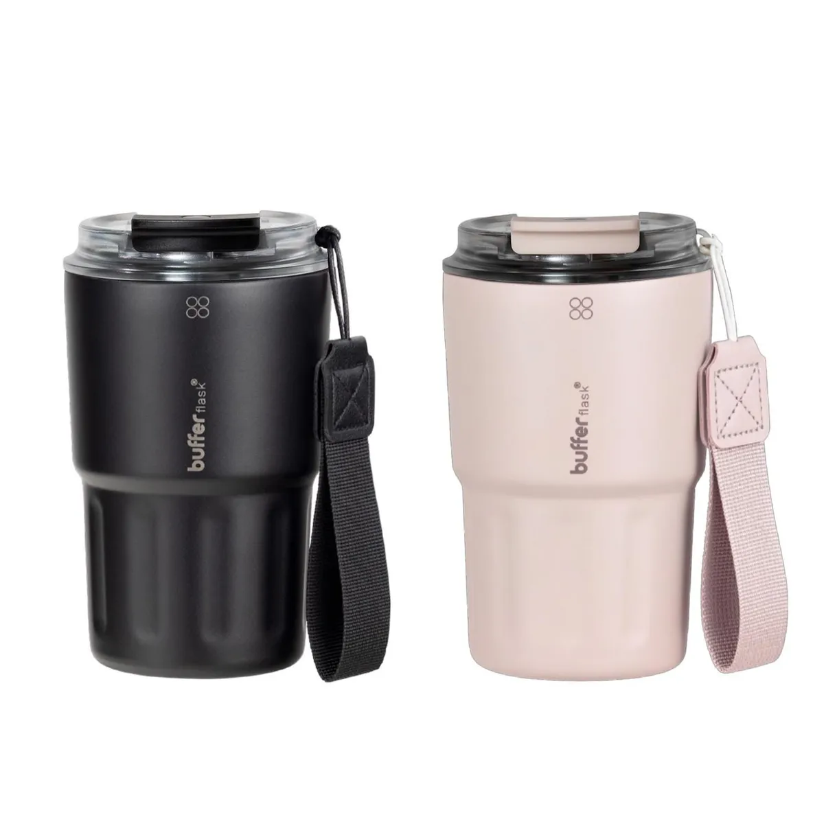 BUFFER FLASK - Vaso Termico Termo Buffer Bebidas Calientes Frias Mug 400ml - Rosa