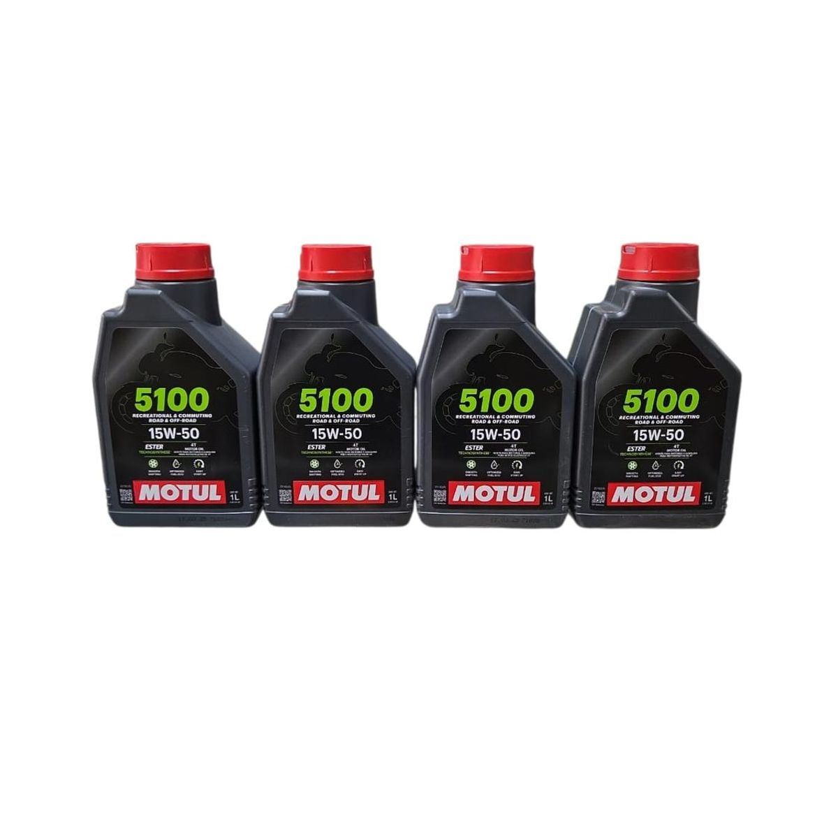MOTUL - Pack de Aceite Moto 4L 15W 50 Semi-sintetico Motul 4T