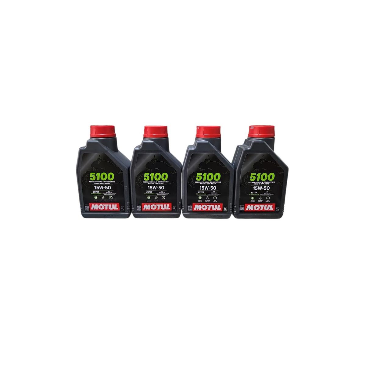 MOTUL - Pack de Aceite Moto 4L 15W 50 Semi-sintetico Motul 4T