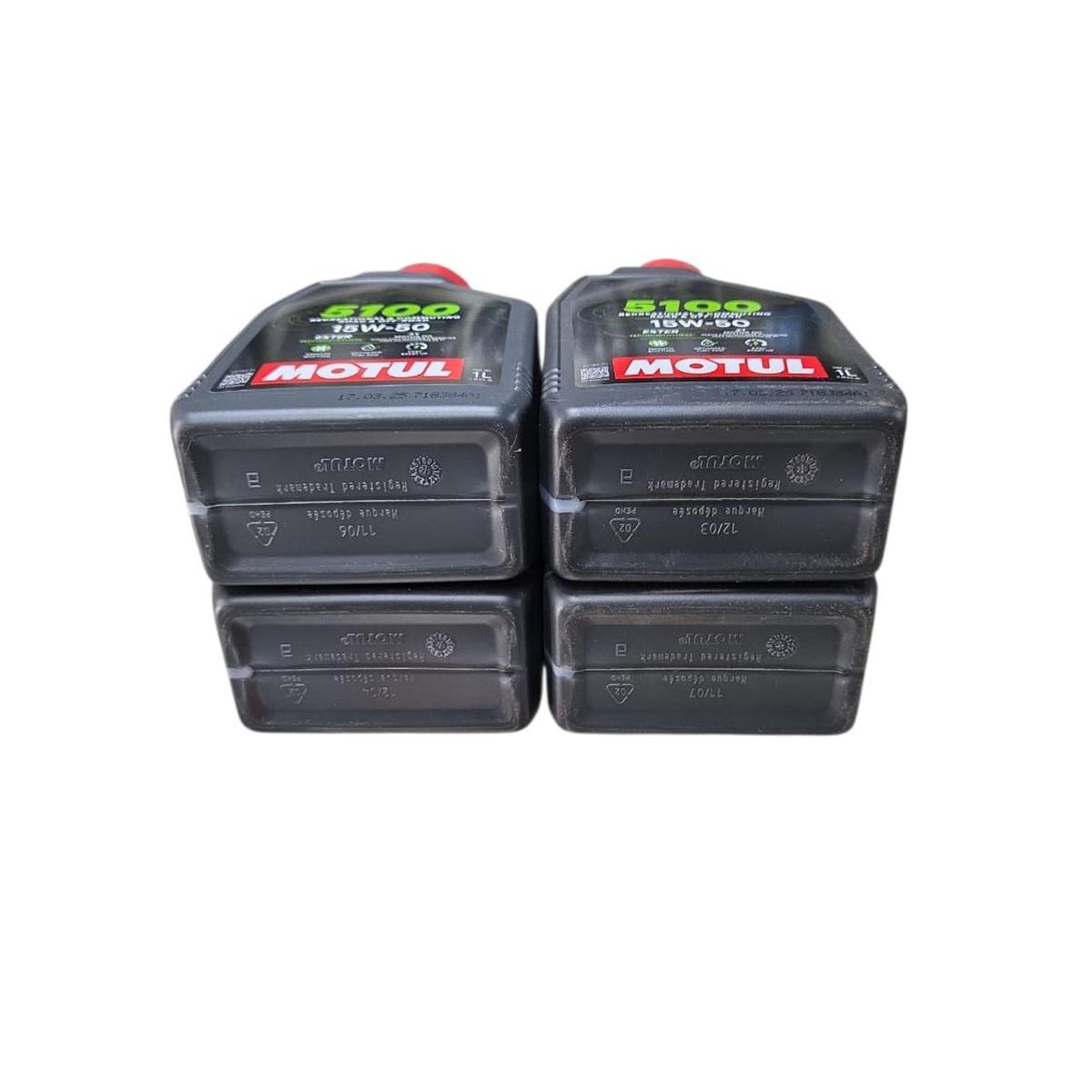 MOTUL - Pack de Aceite Moto 4L 15W 50 Semi-sintetico Motul 4T