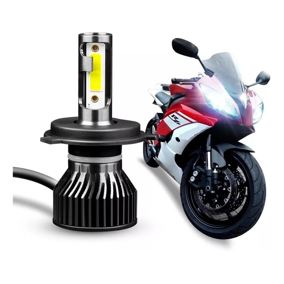 GENERICO - Ampolleta Led H4 6500k / 8000lm / Moto Yamaha Fz 16
