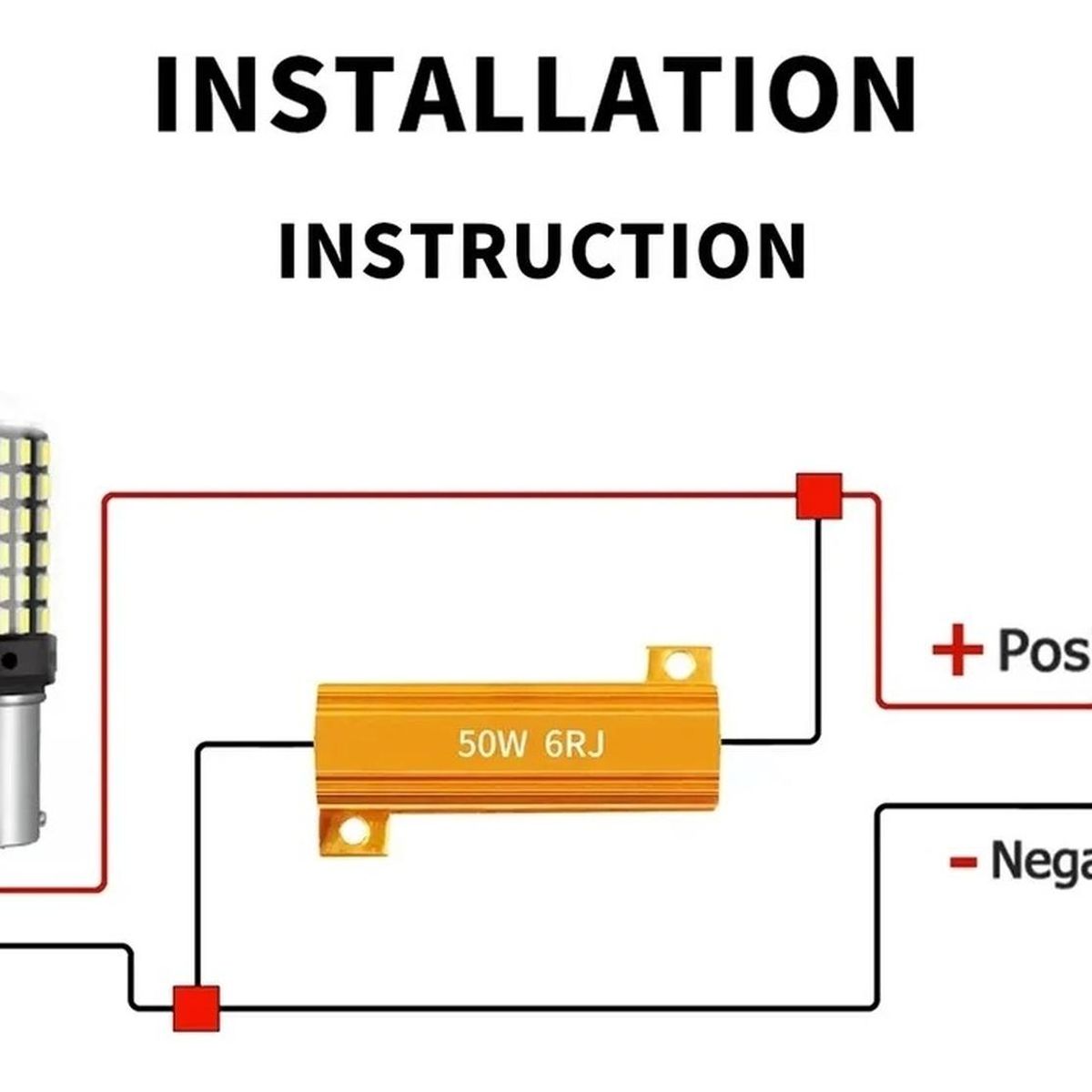 GENERICO - Resistencia De Carga 50w / 6 Ohm Ampolletas Led Universal