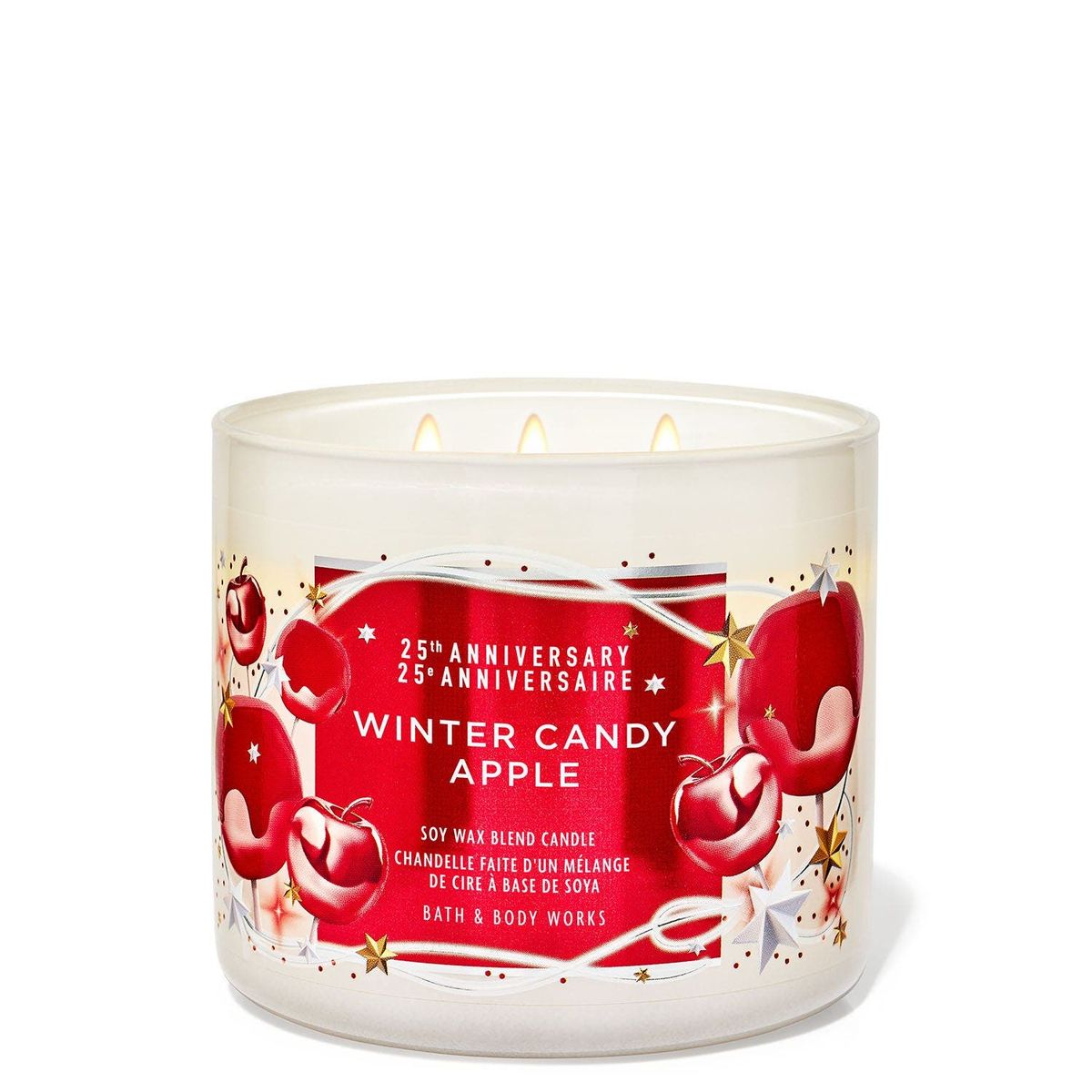 BATH & BODY WORKS - Vela Grande Bath and Body Works Winter Candy Apple
