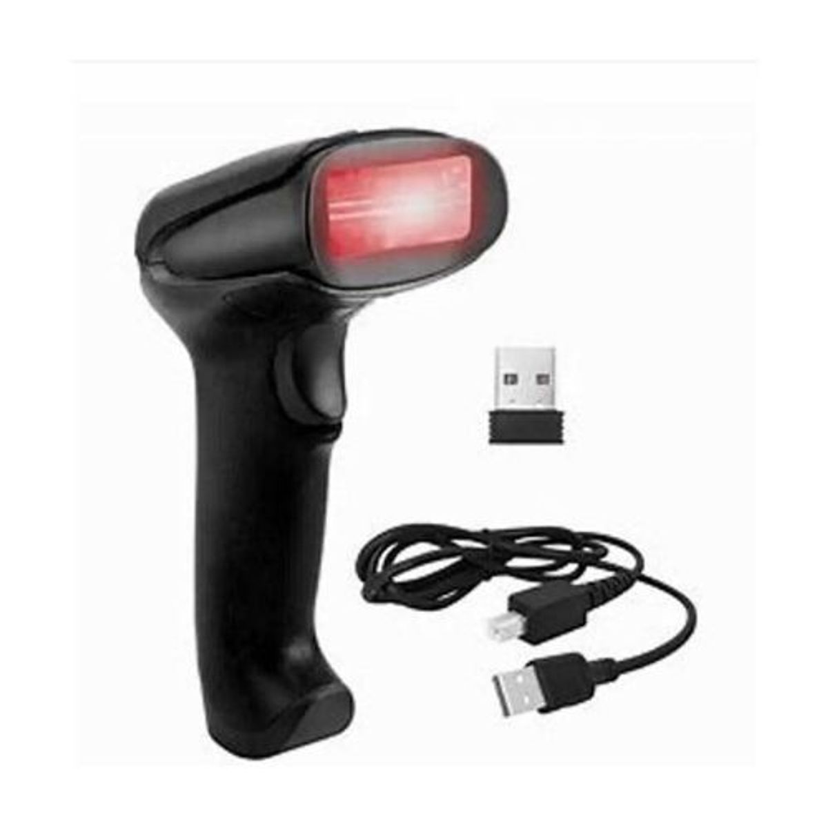 GENERICO - Lector Escáner Código Barras Inalámbrico 24g + Pistola Negro Usb