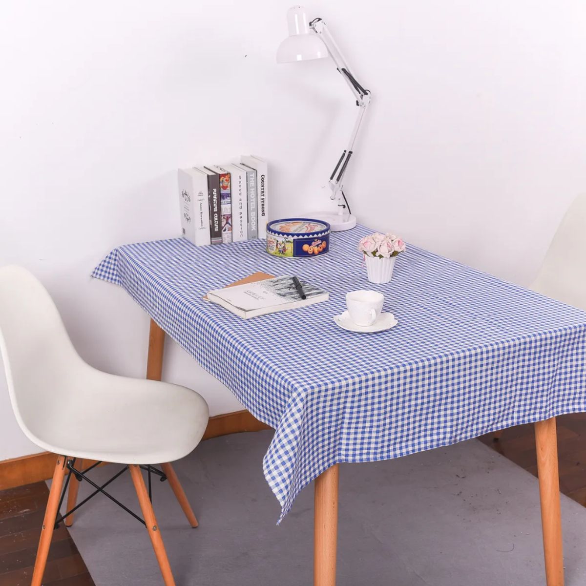 OKAY - Mantel Rectangular Cuadros Tela Lino Colores 140x220cm