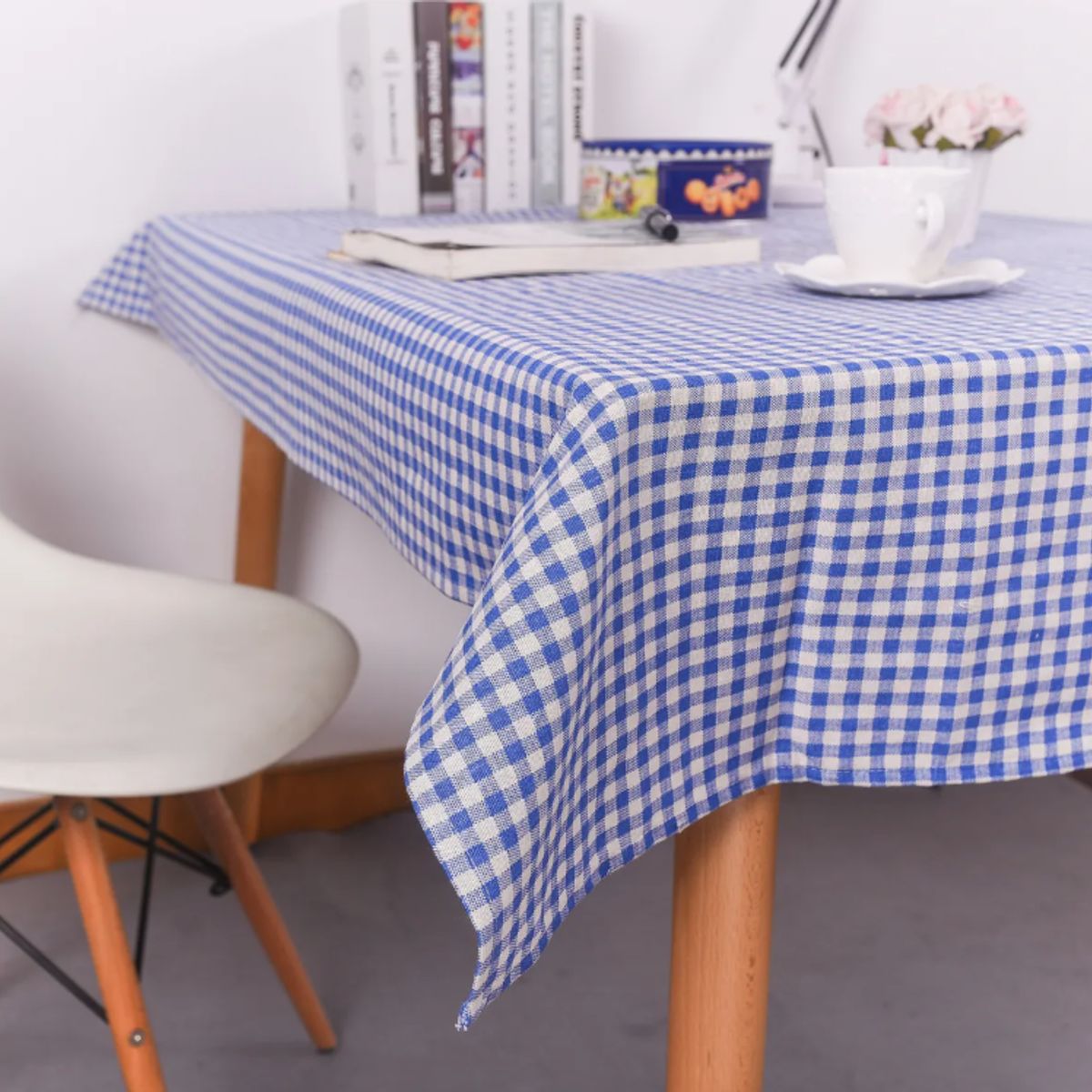 OKAY - Mantel Rectangular Cuadros Tela Lino Colores 140x220cm