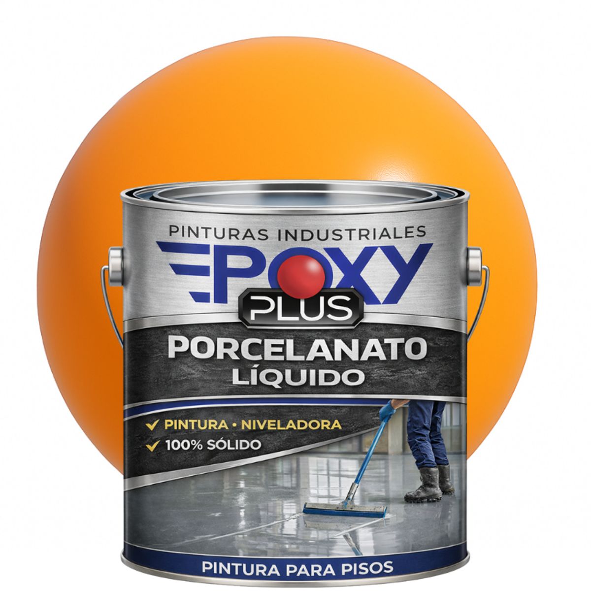 EPOXY - PORCELANATO LIQUIDO PREMIUM - KIT GALÓN - NARANJA PASTEL RAL 2003