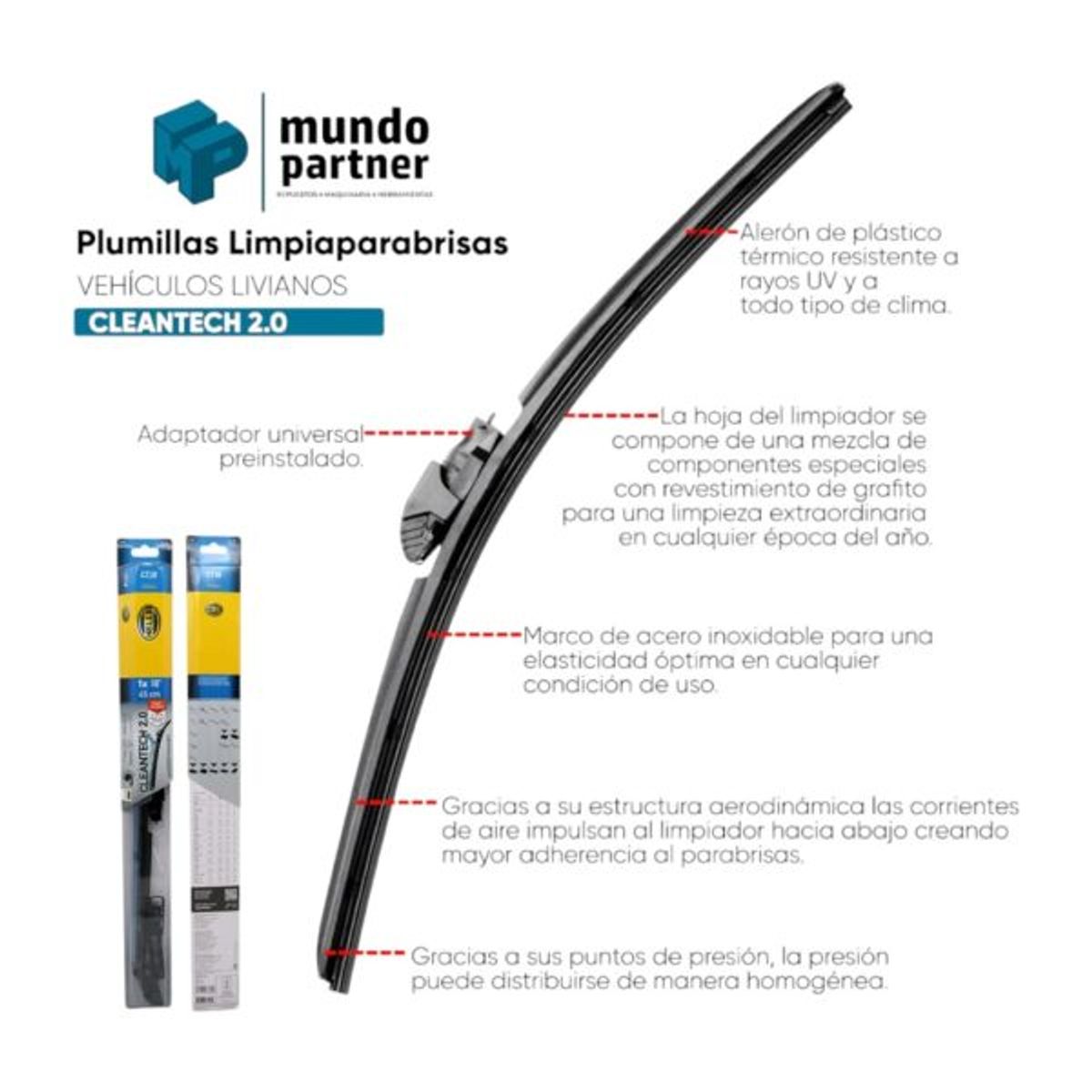 HELLA - Plumilla Automovil 14 Pulgadas Cleantech