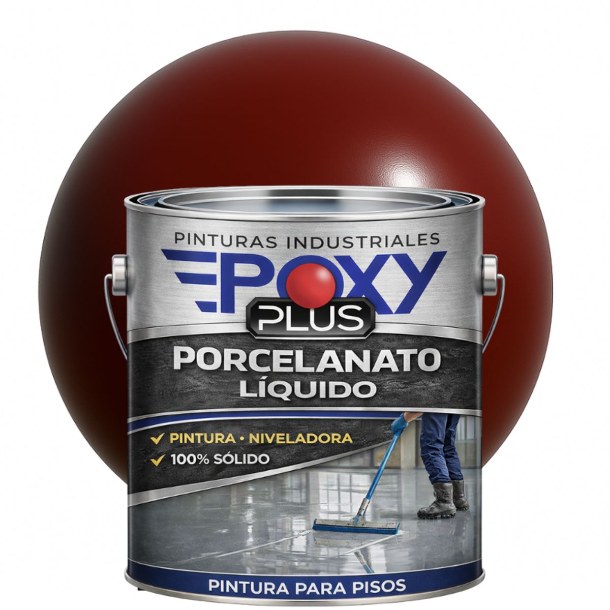 EPOXY - PORCELANATO LIQUIDO PREMIUM - KIT GALÓN - ROJO MARRÓN RAL 3011