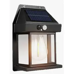 IRM - Farol Solar Exterior Lámpara Para Jardín Entrada Aplique Negro