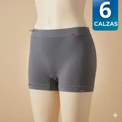 UTILISIMO - Pack 6 Calzas Cortas Escolar Pata Deportivas Niña Juvenil Color Gris