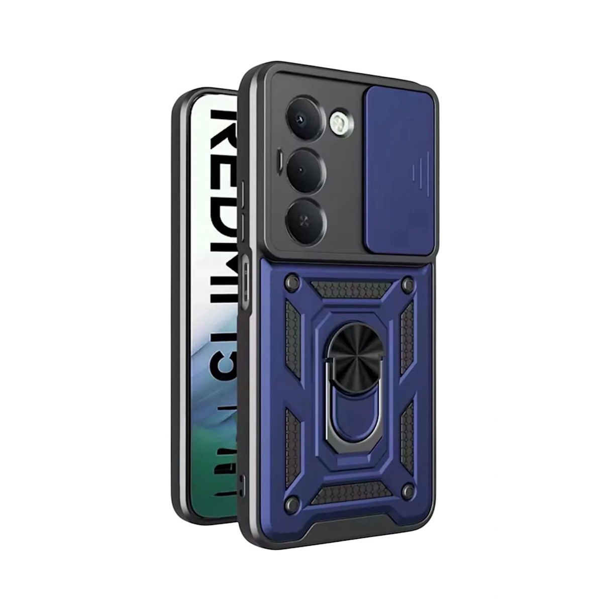 GENERICO - Carcasa Armor Anillo Para Xiaomi Redmi 15 4G - Azul