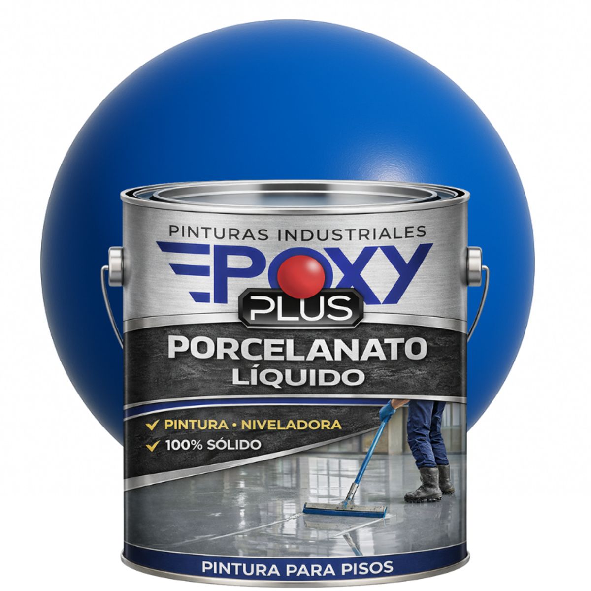 EPOXY - PORCELANATO LIQUIDO PREMIUM - KIT GALÓN - AZUL BRILLANTE RAL 5007