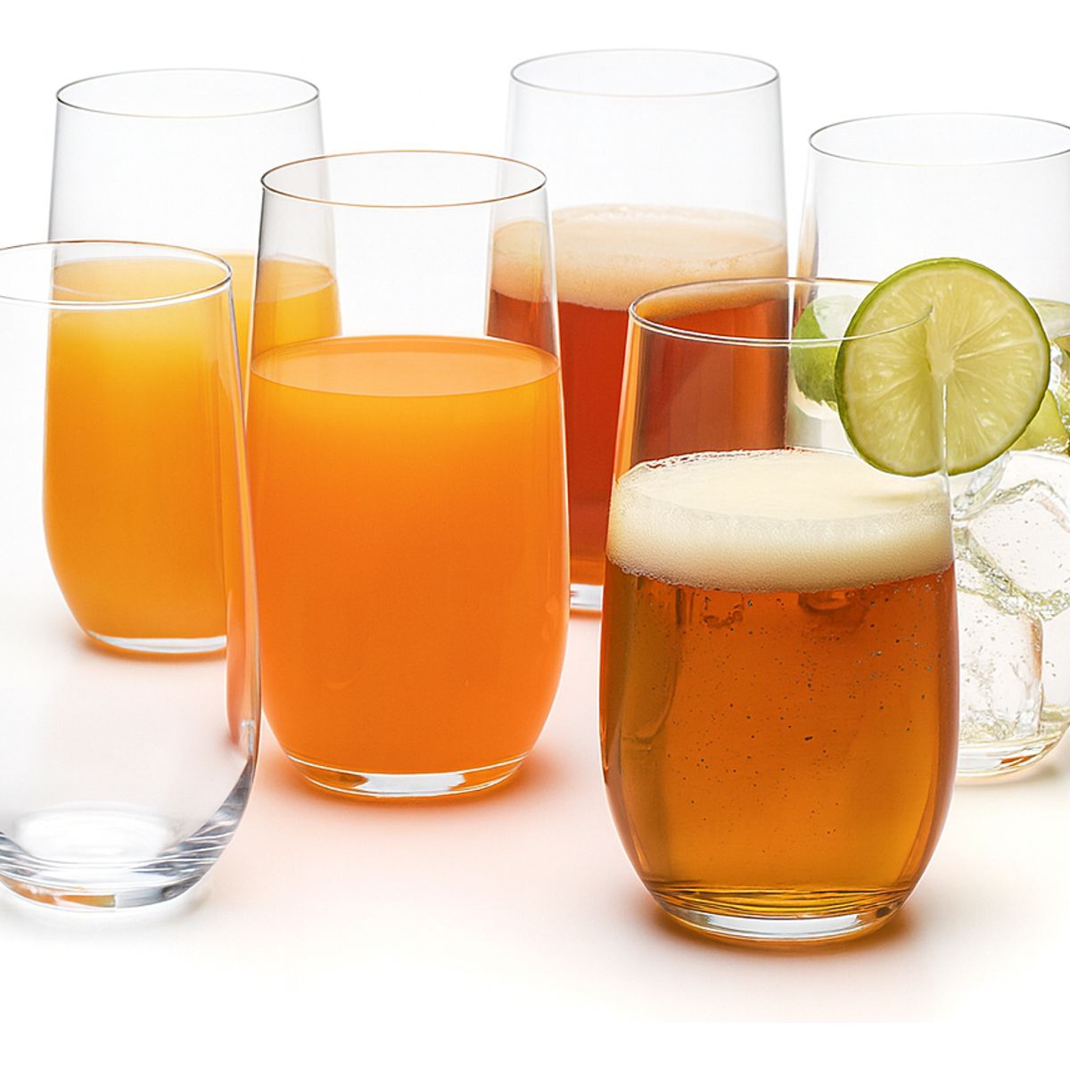 GENERICO - 6 Vasos Vidrio Resistente Vasos Jugo Malteadas Bebida 520 Ml