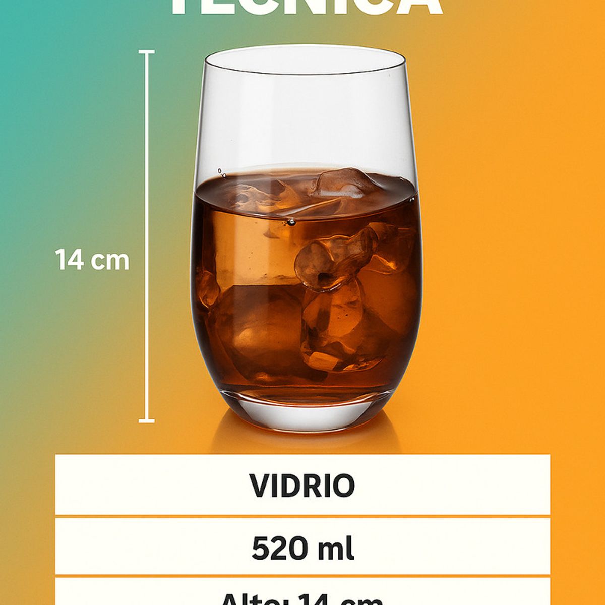 GENERICO - 6 Vasos Vidrio Resistente Vasos Jugo Malteadas Bebida 520 Ml