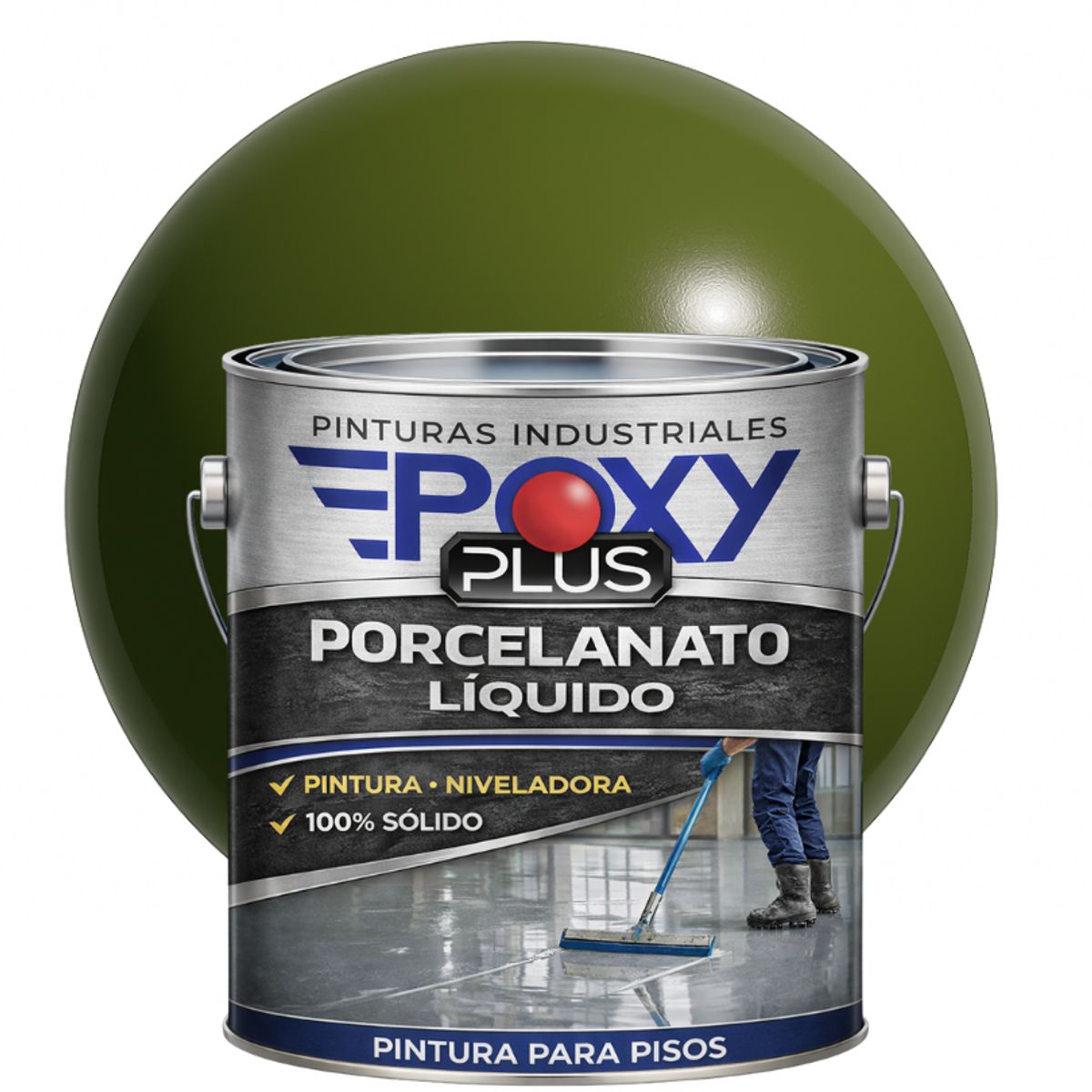 EPOXY - PORCELANATO LIQUIDO PREMIUM - KIT GALÓN - VERDE OLIVA RAL 6003