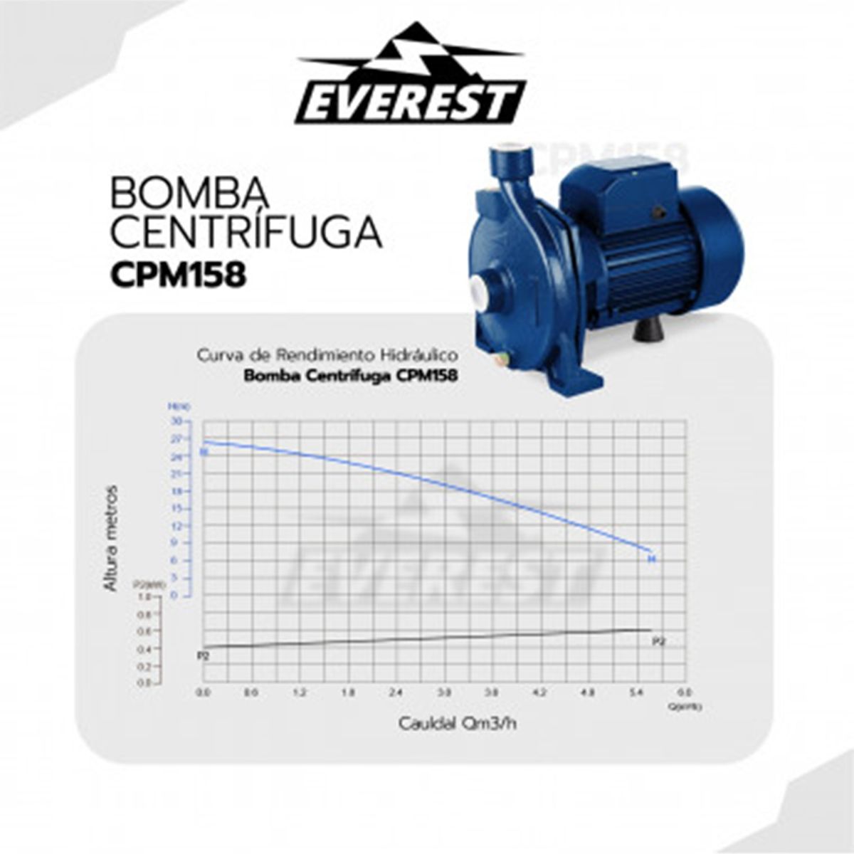 EVEREST - BOMBA CENTRIFUGA 1HP 100 L/m 1"x1" CPM158