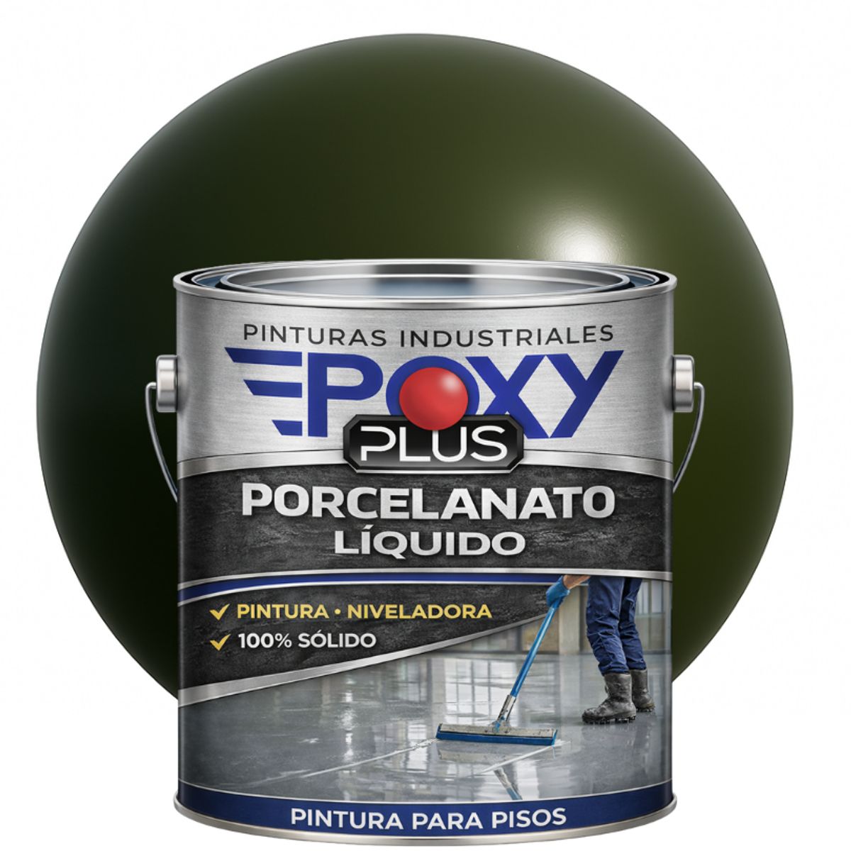 PORCELANATO LIQUIDO PREMIUM - KIT GALÓN - OLIVA NEGRUZCO RAL 6015, marca EPOXY - Foto Principal
