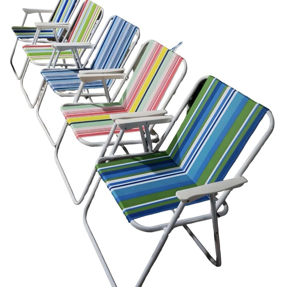GENERICO - Pack de 2 Sillas De Playa o Camping Plegable Multicolor