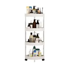 GENERICO - Estante con Rueda de 4 Niveles para Baño Cocina Lavandería, Blanco