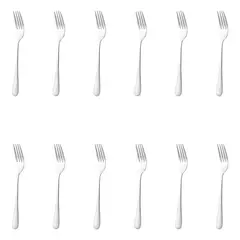 CUKIN - Pack 12 Tenedores Tenedor De Mesa Acero Inoxidable - Plateado