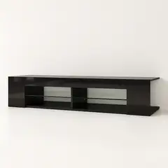 KLIK - Mueble de TV Moderno Negro con Luces LED y Compartimentos
