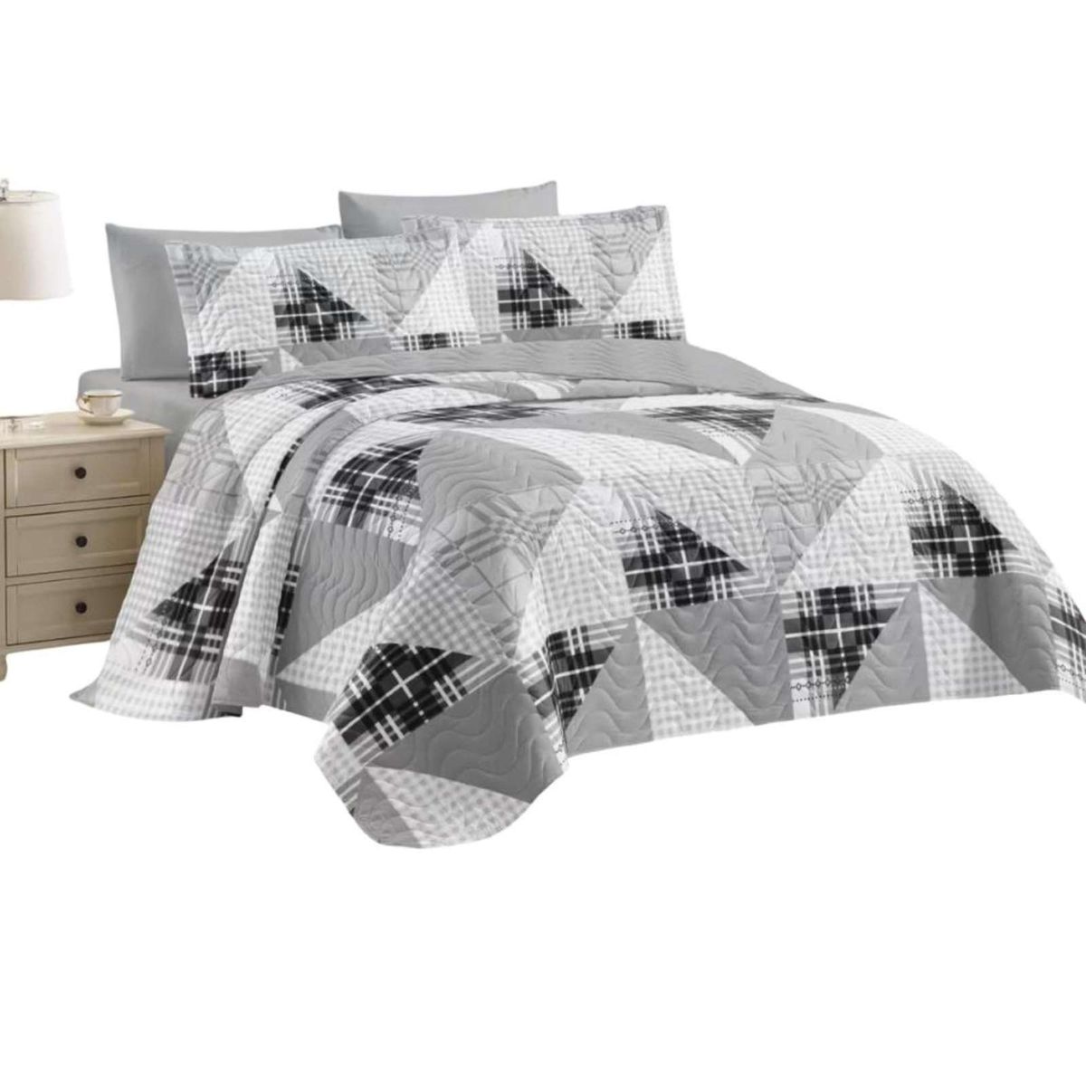 GENERICO - Cubrecama Quilt reversible Elegante y liviano 2 plazas y media_.