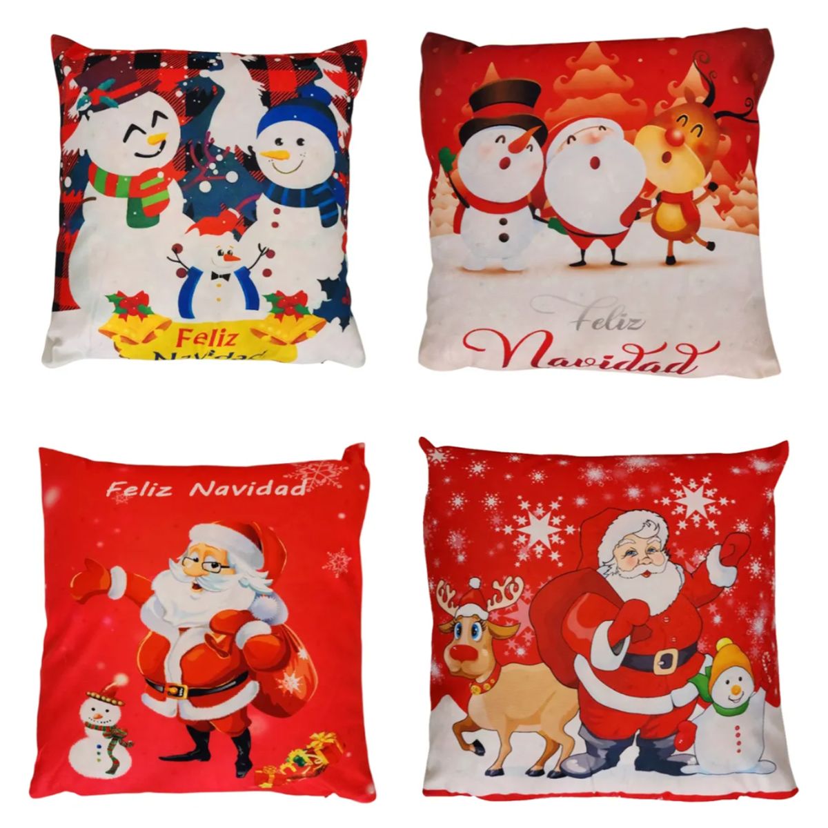 OKAY - Pack 6 Fundas Para Cojines Diseños De Navidad 40x40cm Al Azar Navidad
