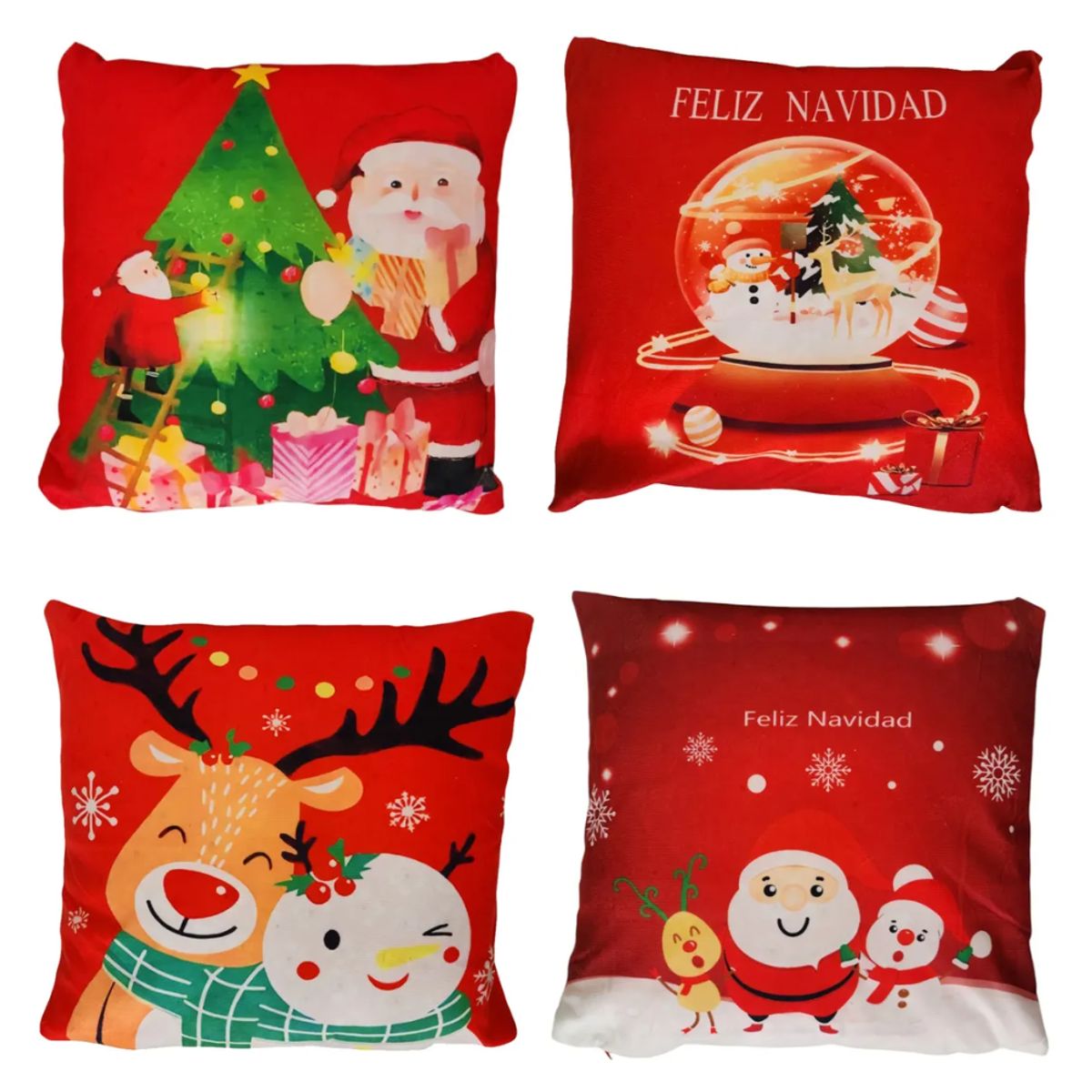 OKAY - Pack 6 Fundas Para Cojines Diseños De Navidad 40x40cm Al Azar Navidad
